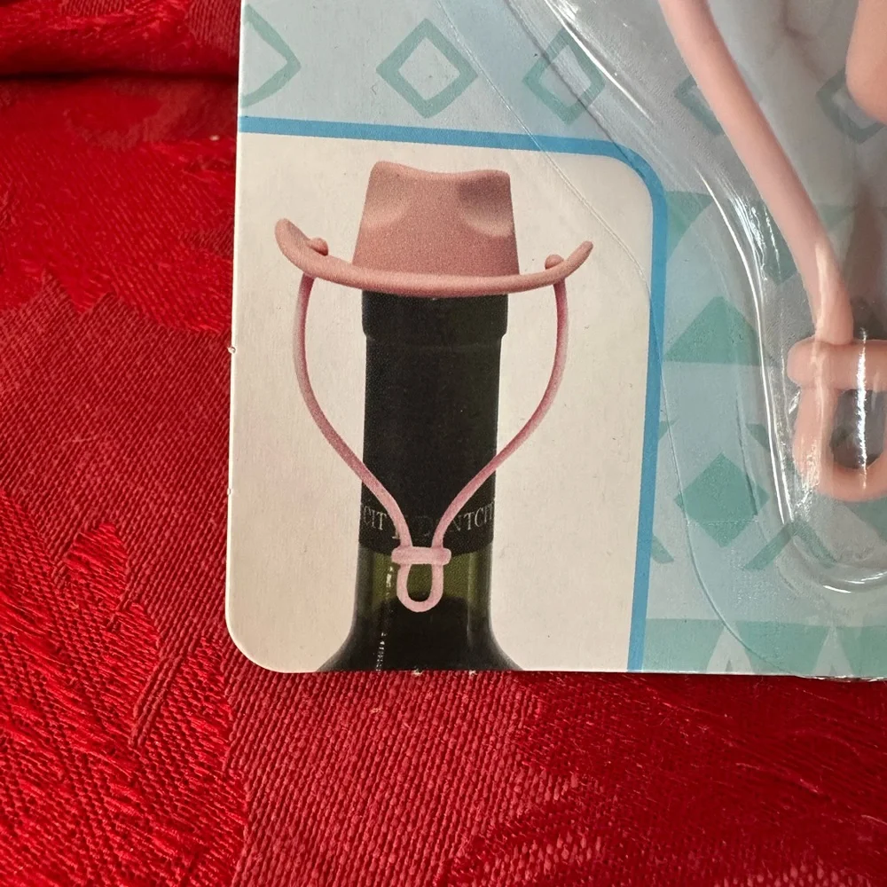🌵 3/$15 Pink Girl Cowboy Hat Silicone Wine Stopper (see description)